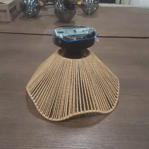1-LIGHT RATTAN FLUSH MOUNT