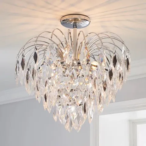 BOXED PARLA JEWEL 3 LIGHT SEMI FLUSH CEILING LIGHT