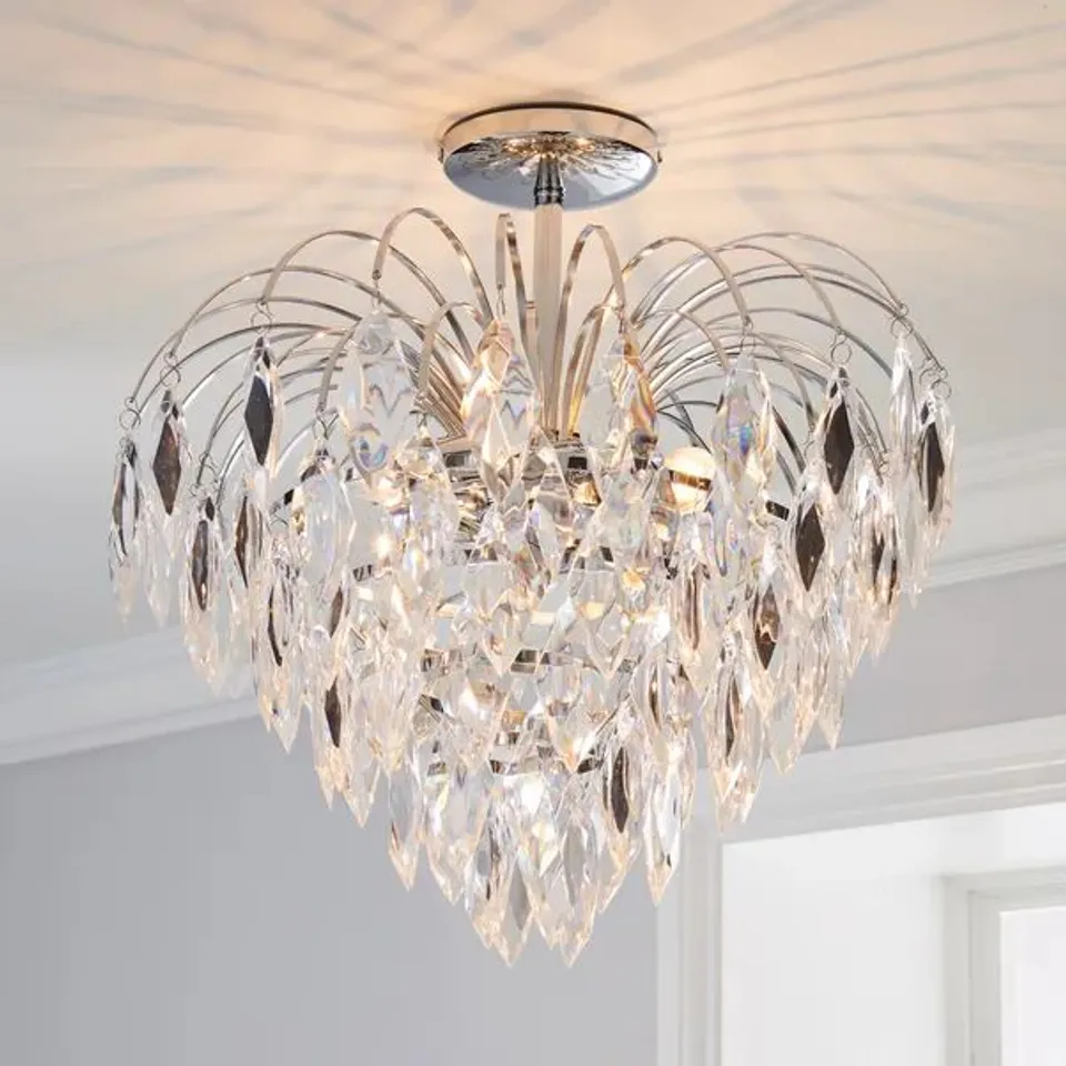 BOXED PARLA JEWEL 3 LIGHT SEMI FLUSH CEILING LIGHT