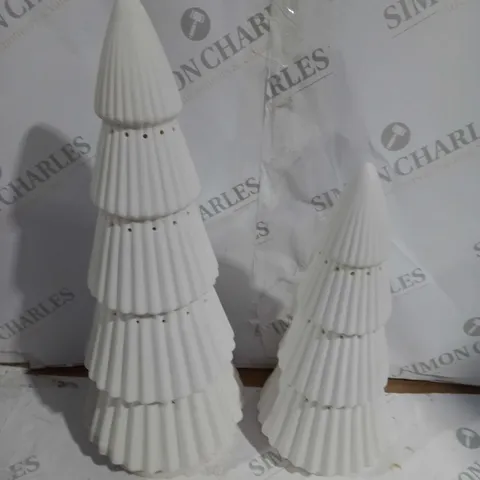 KELLY HOPPEN SET OF 2 LARGE CERAMIC LIGHT UP ORNAMENTS