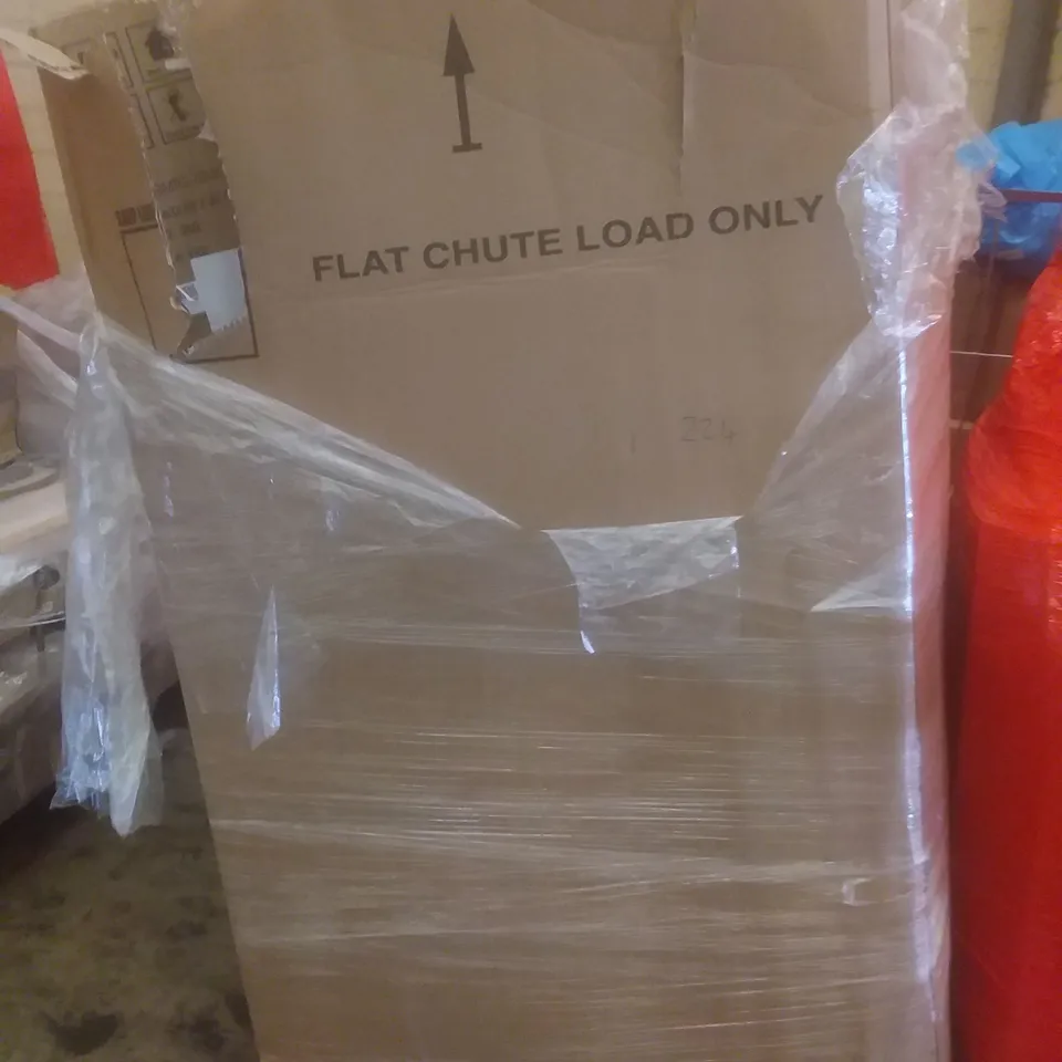 PALLET OF ASSORTED ITEMS INCLUDING PROTECTIVE FLOORING MATS, CAMPING CUPBOARD, COOKER HOOD, HOME GAME MACHINE 