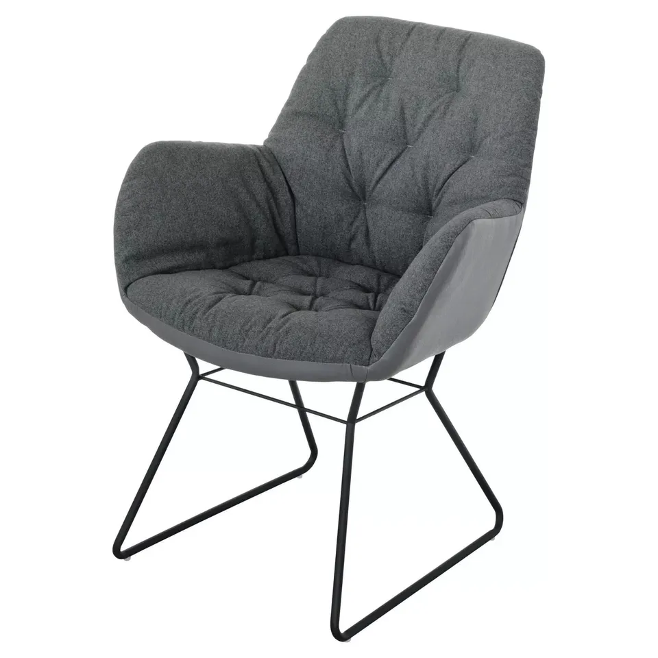 BOXED LEYTON TWO-TONE CHAIR - GREY
