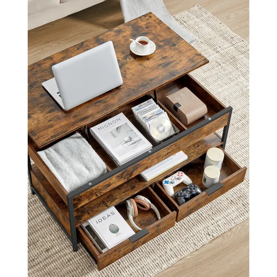 BOXED AFEEZ LIFT TOP COFFEE TABLE WITH STORAGE 