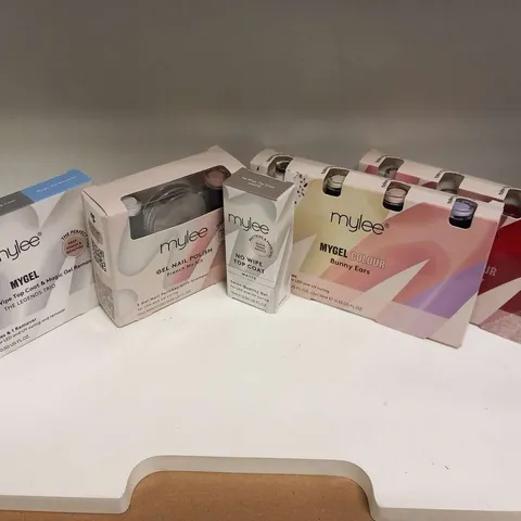 NINE ASSORTED MYLEE NAIL PRODUCTS TO INCLUDE; GEL NAIL POLISH, THE LEGENDS TRIO, MYGEL COLOUR, BUNNY EARS AND FRENCH ME KIT