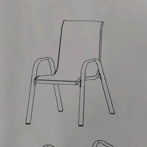 BOXED SET OF APPROXIMATELY 4 OUTDOOR DINING GARDEN CHAIRS (1 BOX)