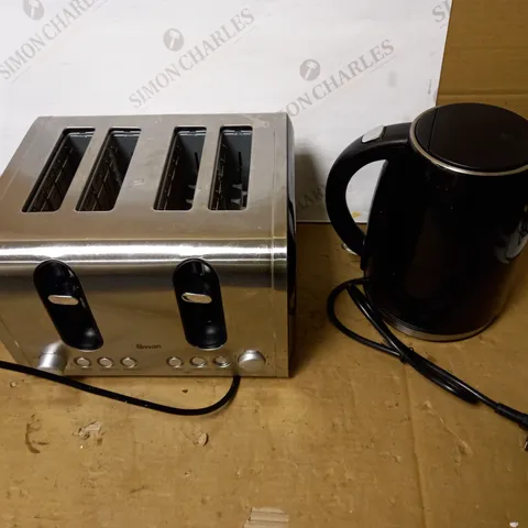 SWAN KETTLE & TOASTER 4-SLICE TWIN PACK - BLACK