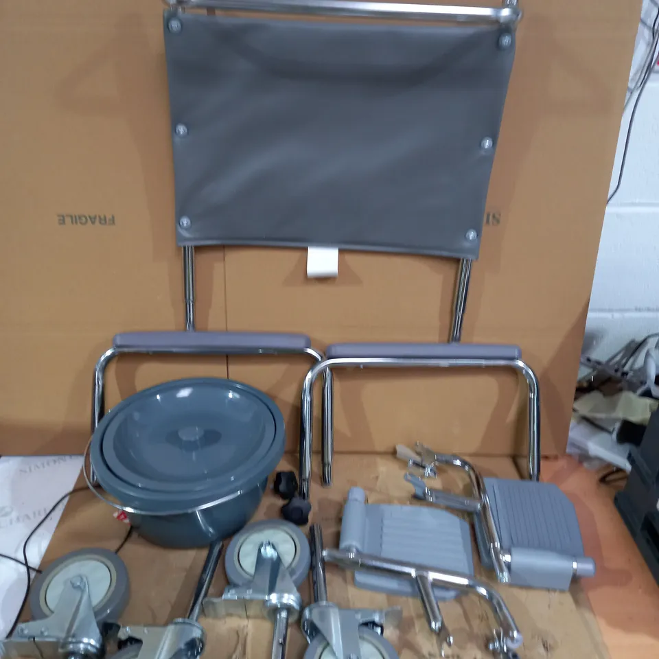 NRS HEALTHCARE M66119 WHEELED COMMODE/OVER TOILET CHAIR WITH PADDED SEAT AND BACK