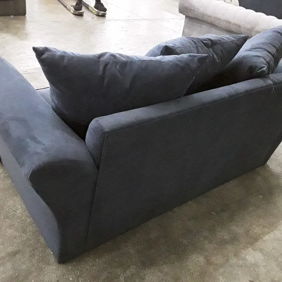 QUALITY DESIGNER 2 SEATER SOFA - DARK BLUE FABRIC