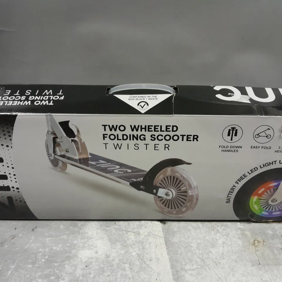 BOXED ZINC TWO WHEELED FOLDING SCOOTER TWISTER