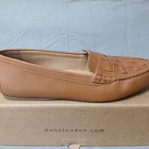 Dune London 51 Greene Tan Leather Woven Driving Loafer – Size 7/40