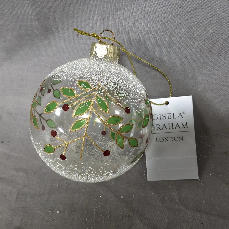 SET OF 6 GISELA GRAHAM DECORATIVE CLEAR BAUBLES