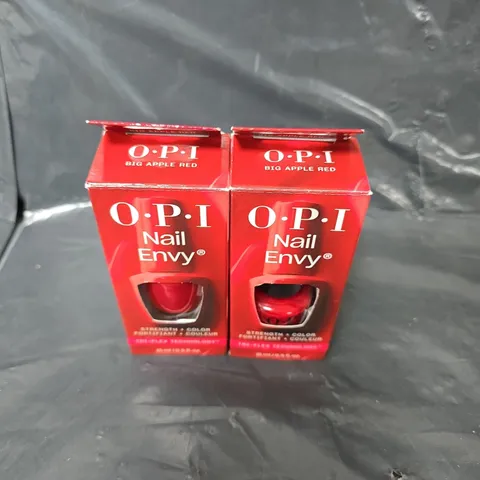 2 X OPI NAIL ENVY NAIL POLISH - BIG RED APPLE