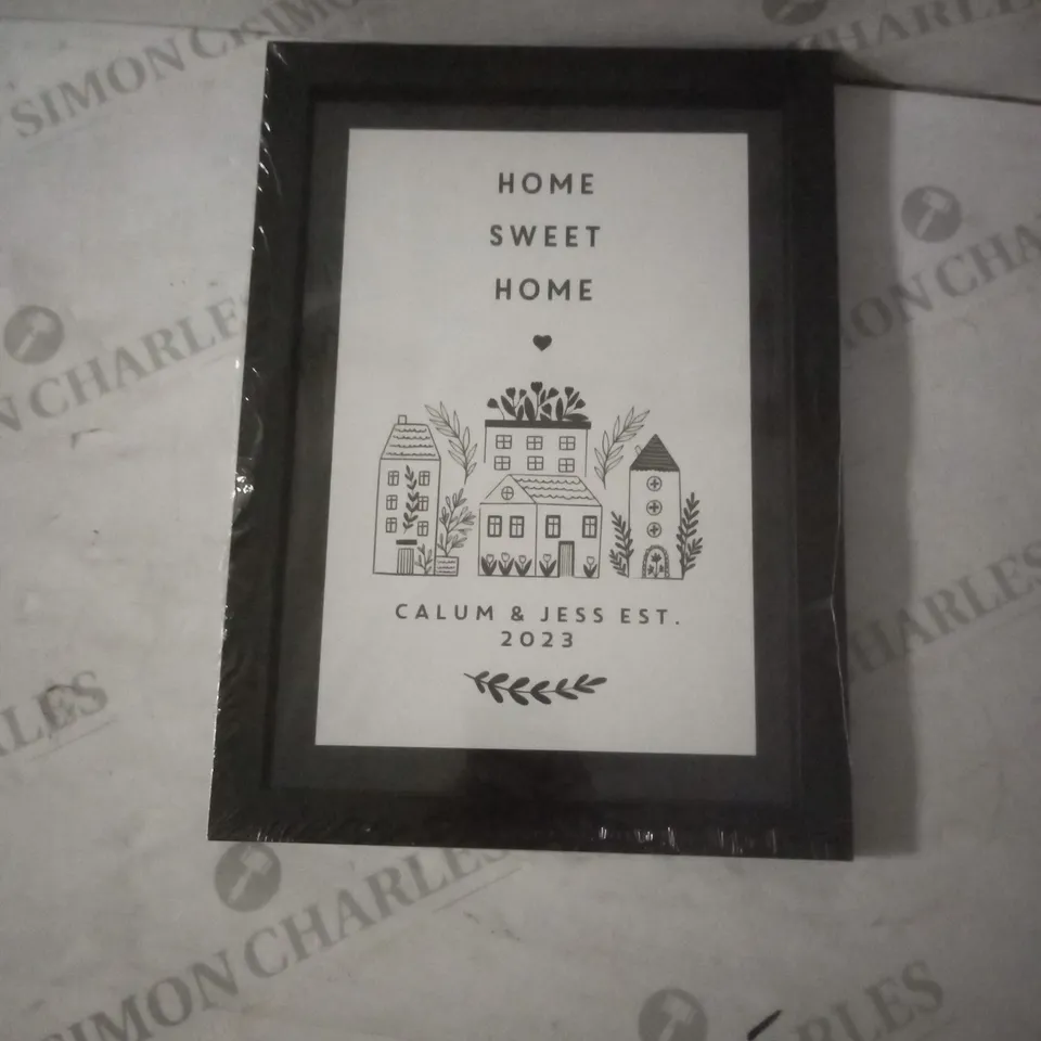 PERSONALISED HOME SWEET HOME A4 FRAMED PICTURE RRP £18.99