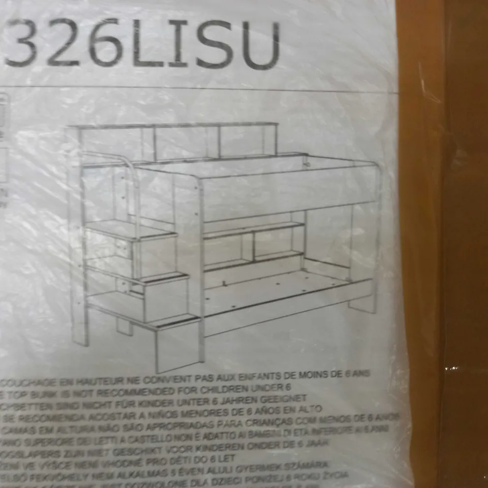 PARISOT INDUSTRIE BUNK BEDS WITH STEPS - WHITE WOODEN EFFECT
