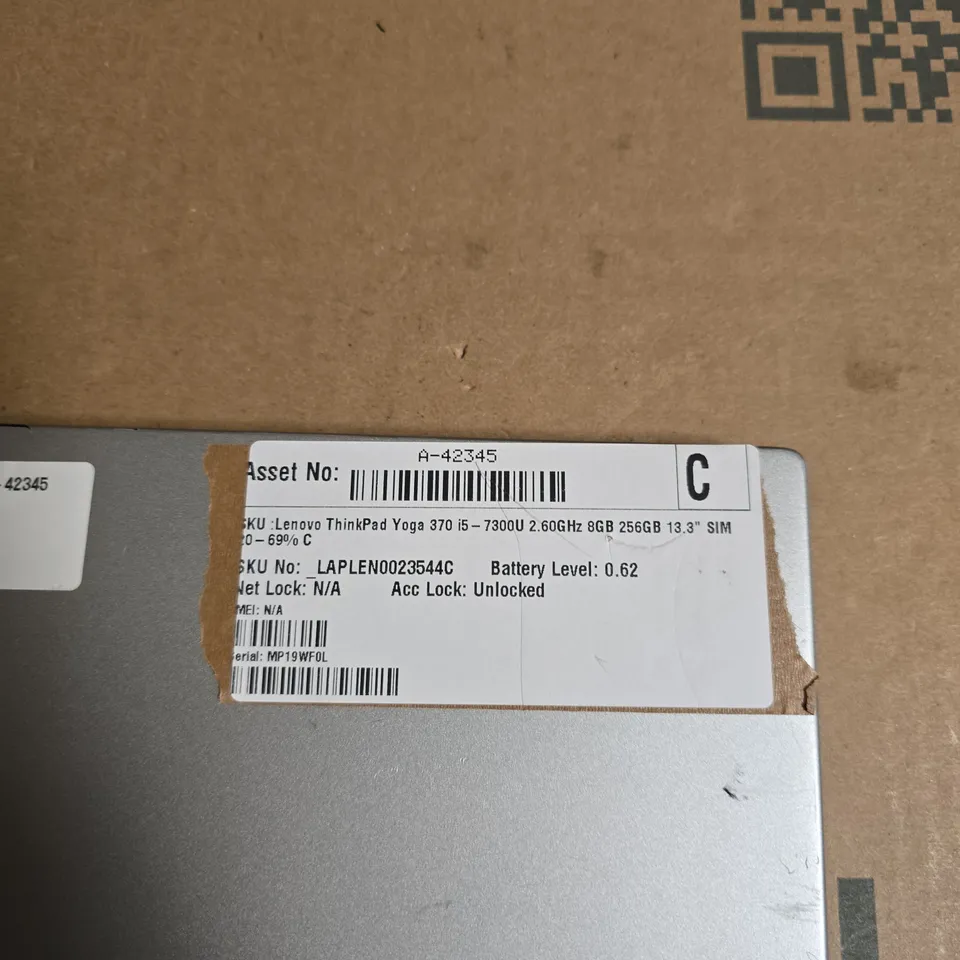 LENOVO THINKPAD YOGA 370 13.3" LAPTOP – I5-7300U, 8GB RAM, 256GB SSD