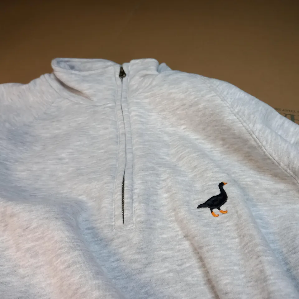 GOOSE & GANDER ZIP COLLAR JUMPER IN GREY 