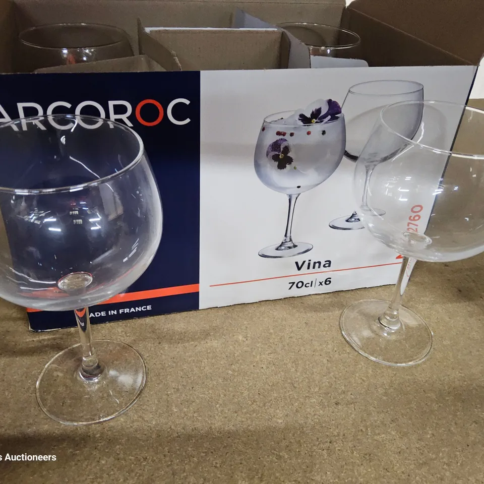 CASE OF 10 ARCOROC 70cl VINA COCKTAIL GLASSES