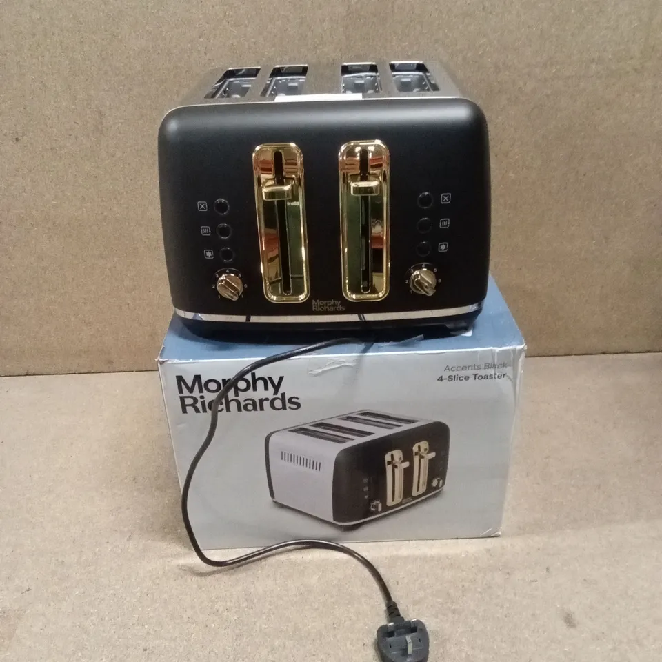 BOXED MORPHY RICHARDS 4-SLICE TOASTER - ACCENTS BLACK
