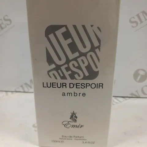 BOXED AND SEALED LUEUR D'ESPOIR AMBRE EMIR EAU DE PARFUM 100ML