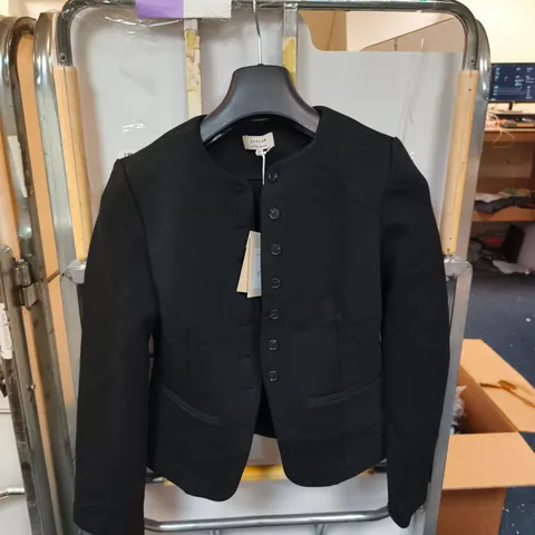 JIGSAW CREPE JERSEY BUTTON JACKET β BLACK, WOMENβS XS (UK) UK XS