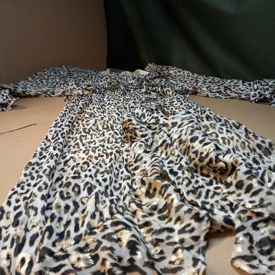 RIVER ISLAND MATERNITY COLLECTION ANIMAL PRINT/GOLD MAXI DRESS - SIZE 14