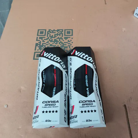 VITTORIA CORSA SPEED TUBELESS READY ROAD BIKE TYRES – PAIR (GRAPHENE 2.0, 700X23C)
