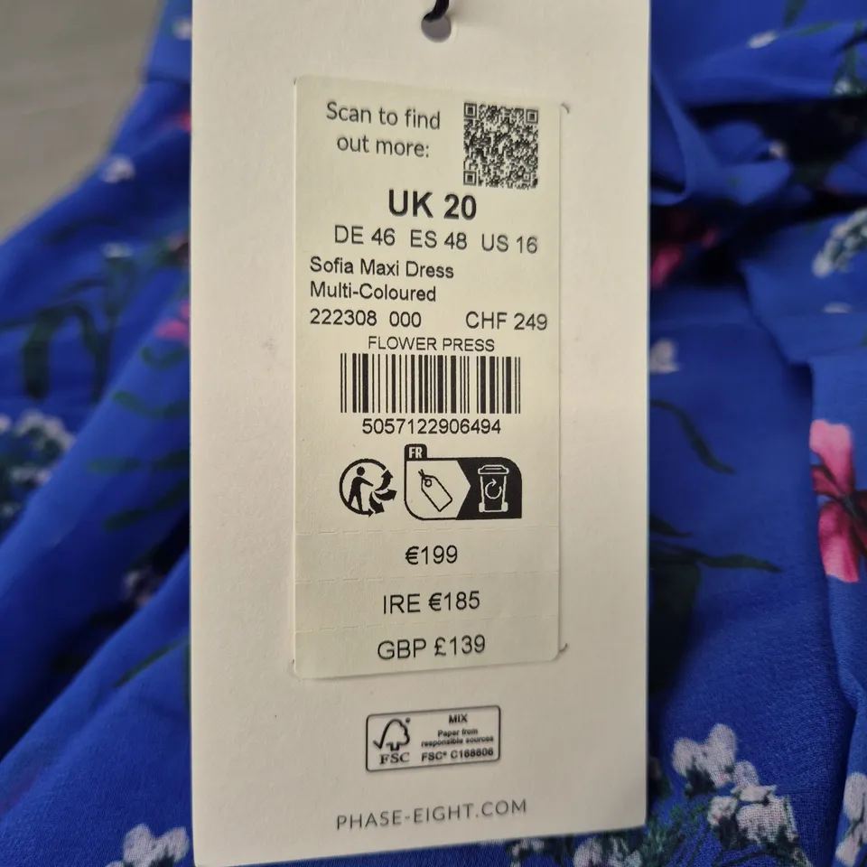 PHASE EIGHT SOFIA MAXI DRESS - SIZE 20