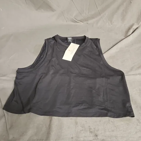SWEATY BETTY BREATHE EASY CROP MUSCLE TANK IN BLACK SIZE S