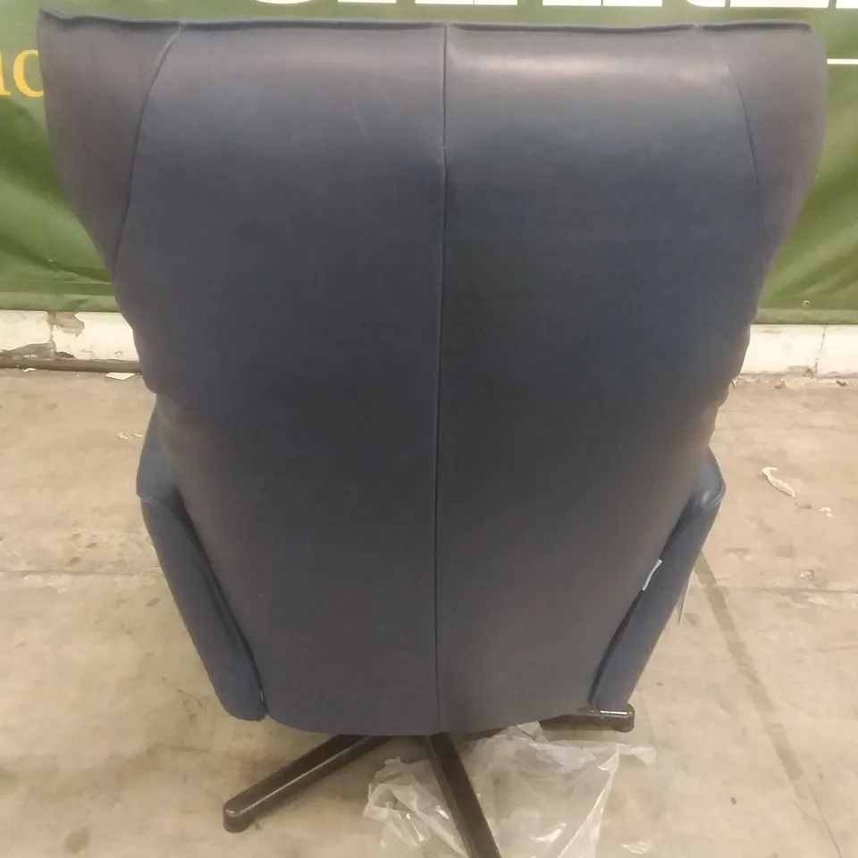 QUALITY ITALIAN DESIGNER VOLTAIRE CHAIR RX POWER OCEAN BLUE LEATHER