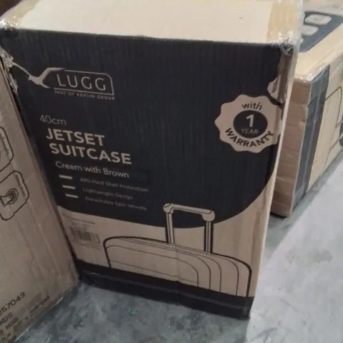 BOXED LUGG 40CM JETSET SUITCASE CREAM&BROWN