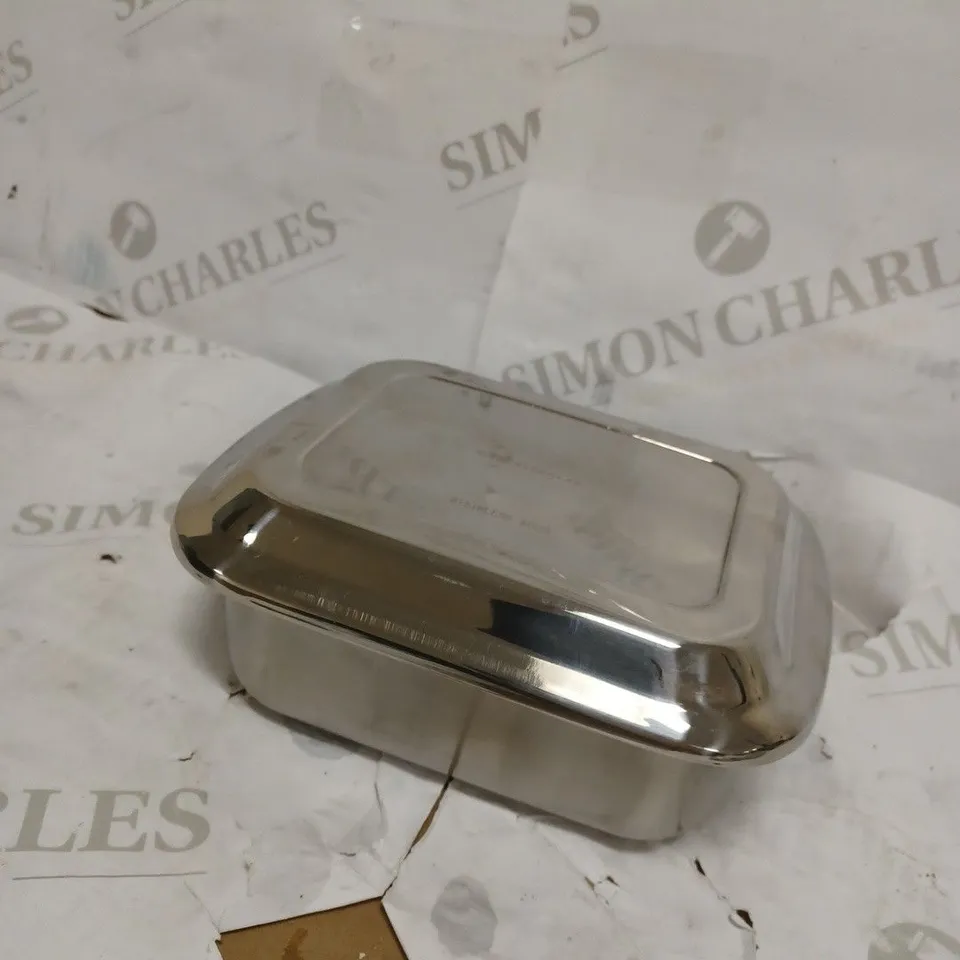 KITCHEN CRAFT "MASTERCLASS" INSULATED BUTTER DISH, SILVER