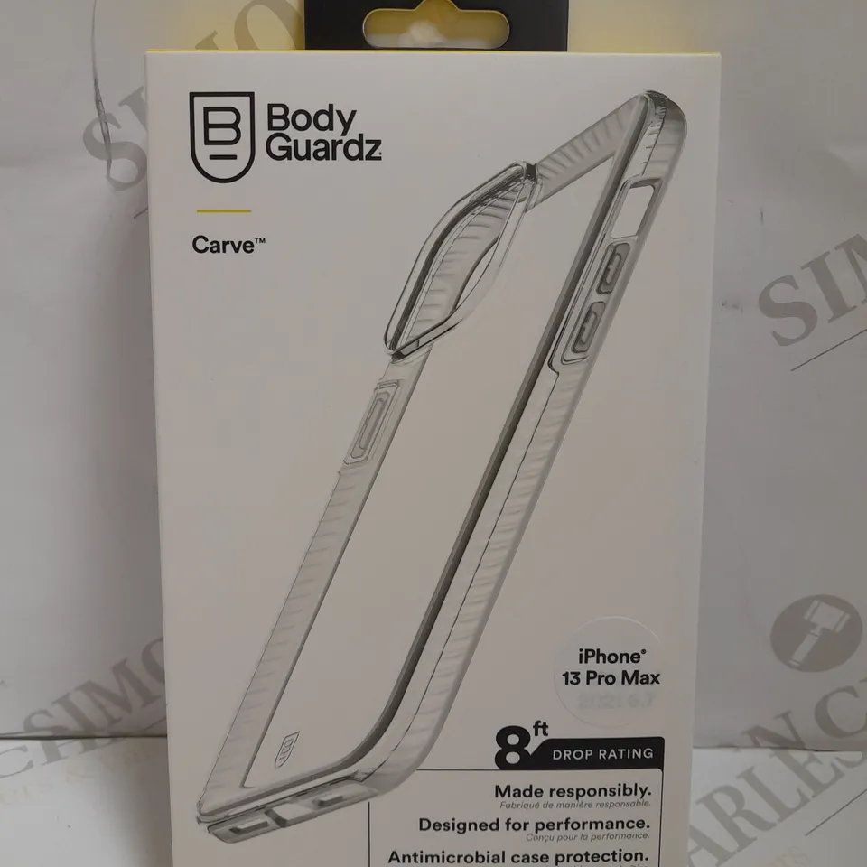 BOX OF APPROX 6 BODY GUARDZ CARVE PROTECTIVE CASES FOR IPHONE 13 PRO MAX - CLEAR