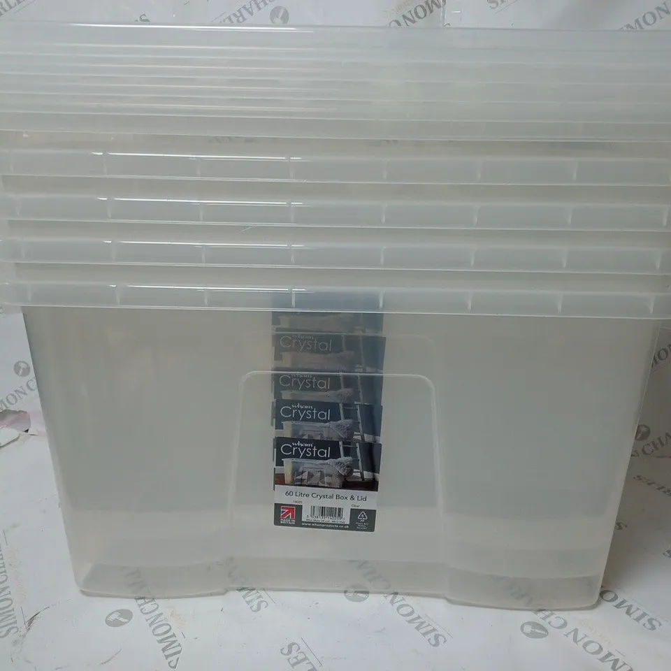 SET OF 5 60 LITRE CRYSTAL BOX & LID