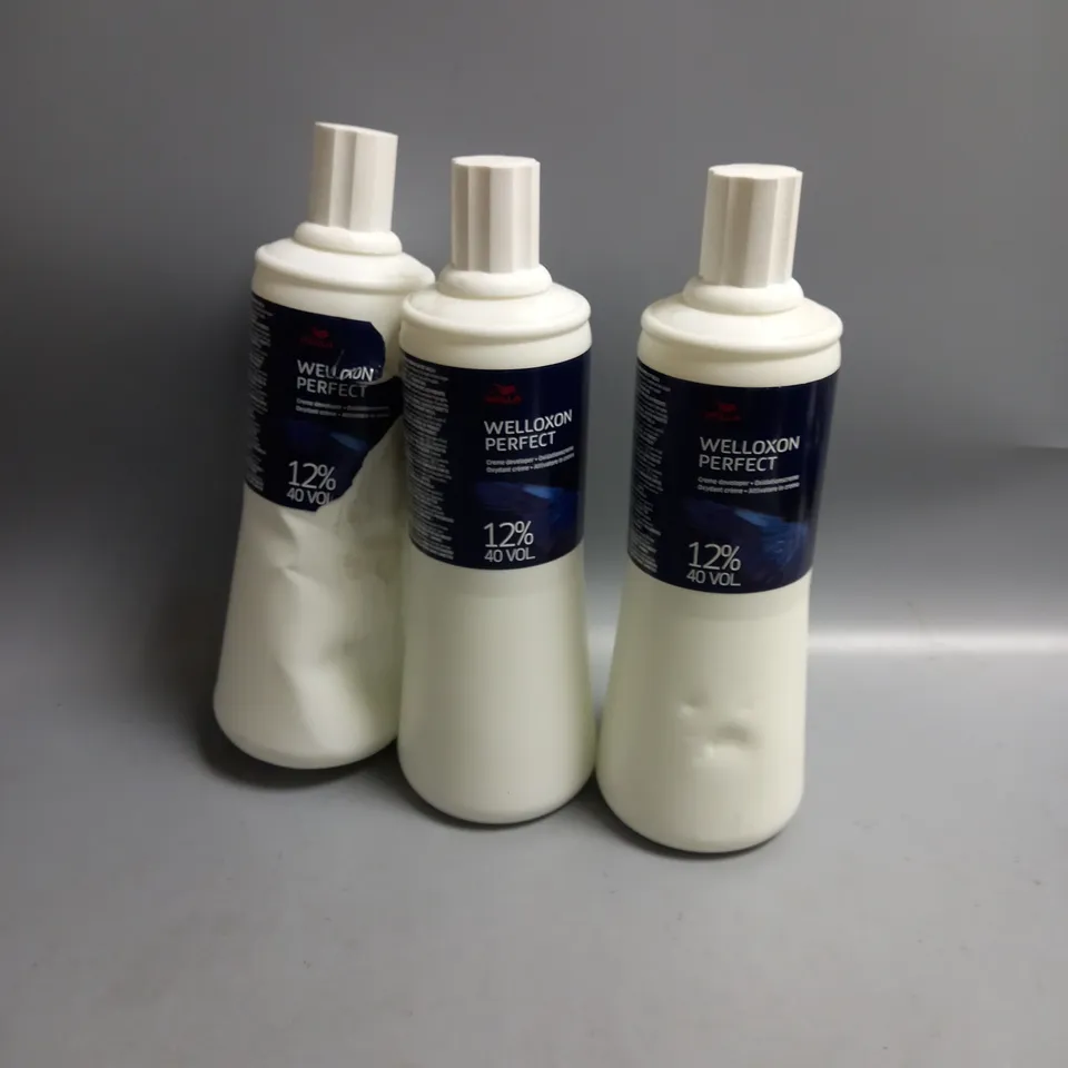 LOT OF 3 WELLA WELLOXON PERFECT CREAM DEVELOPER 12% 40 VOL 1000ML