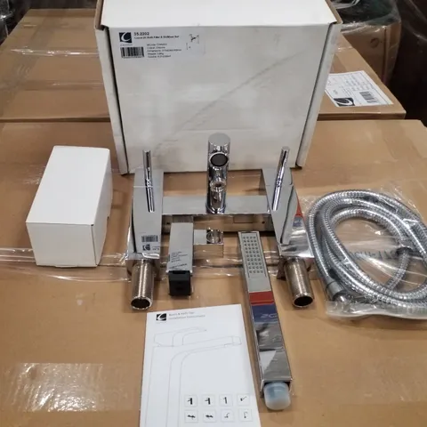 BRAND NEW BOXED CALYPSO LUCCA 2H BATH FILLER AND SHOWER MIXER SET- CHROME