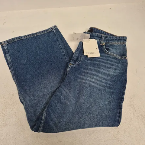 WHISTLES STRAIGHT ANKLE LENGTH JEANS IN BLUE - UK 32