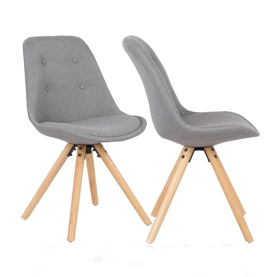 BOXED BIBB SPONGE UPHOLSTERED KING LOUIS BACK DINING CHAIR SET OF 2 (1 BOX)