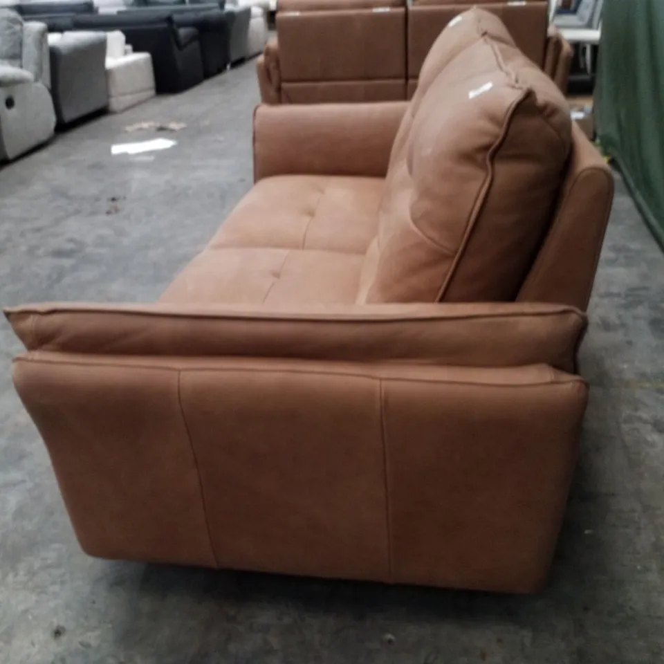 QUALITY ITALIAN DESIGNER BOLZANO 2 SEATER ELECTRIC RECLINER LOVESEAT - TAN FAUX LEATHER 
