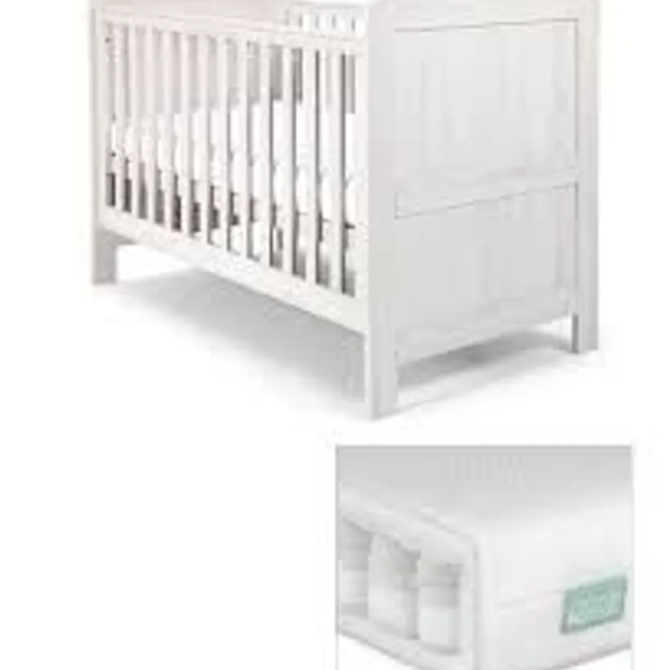 BOXED MAMAS & PAPAS ATLAS COT BED - NIMBUS WHITE (2 BOXES)