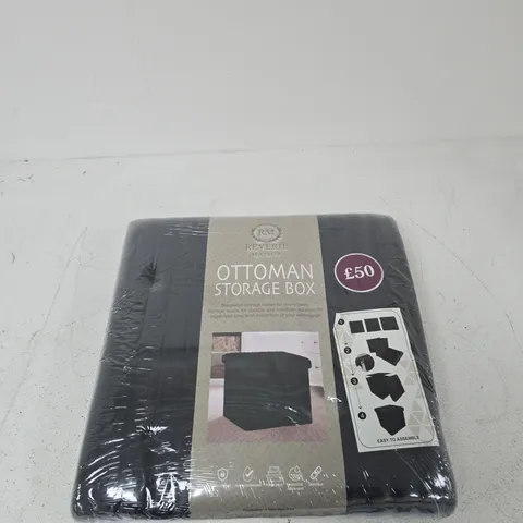 OTTOMAN STORAGE BOX – BLACK, BOXED