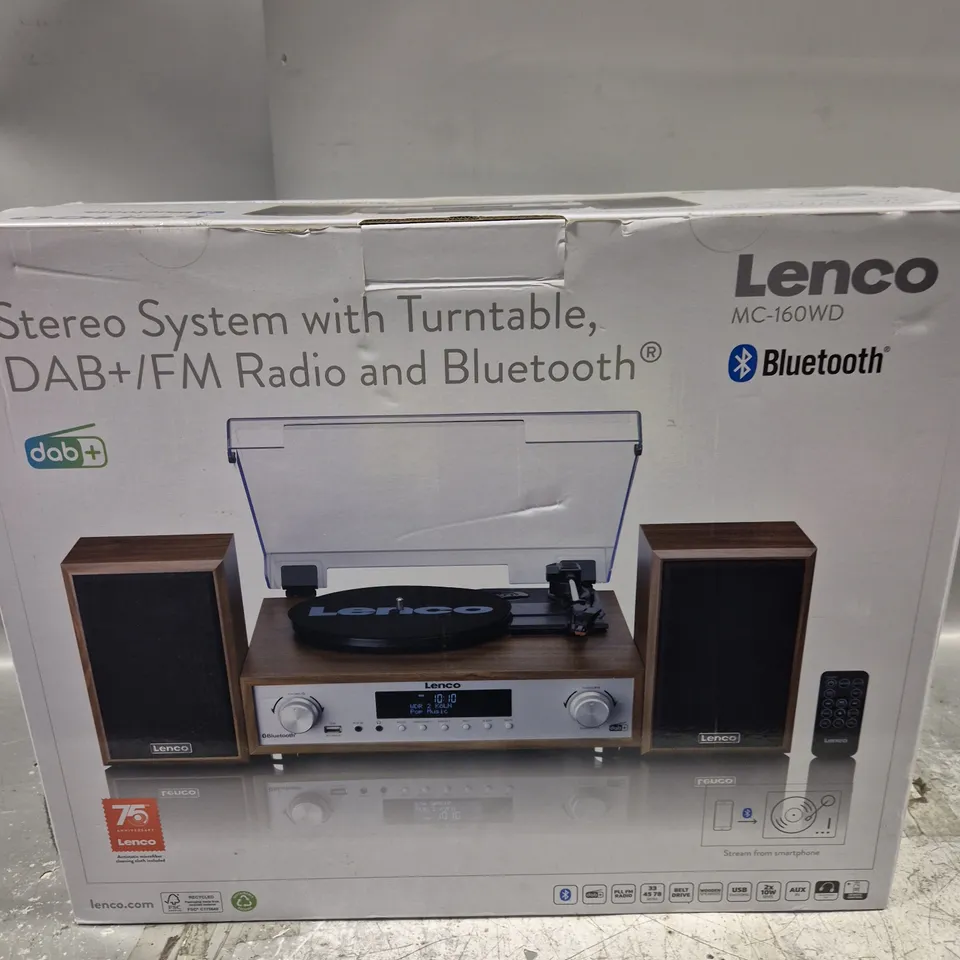 BOXED LENCO MC-160WD STEREO SYSTEM TURNTABLE 