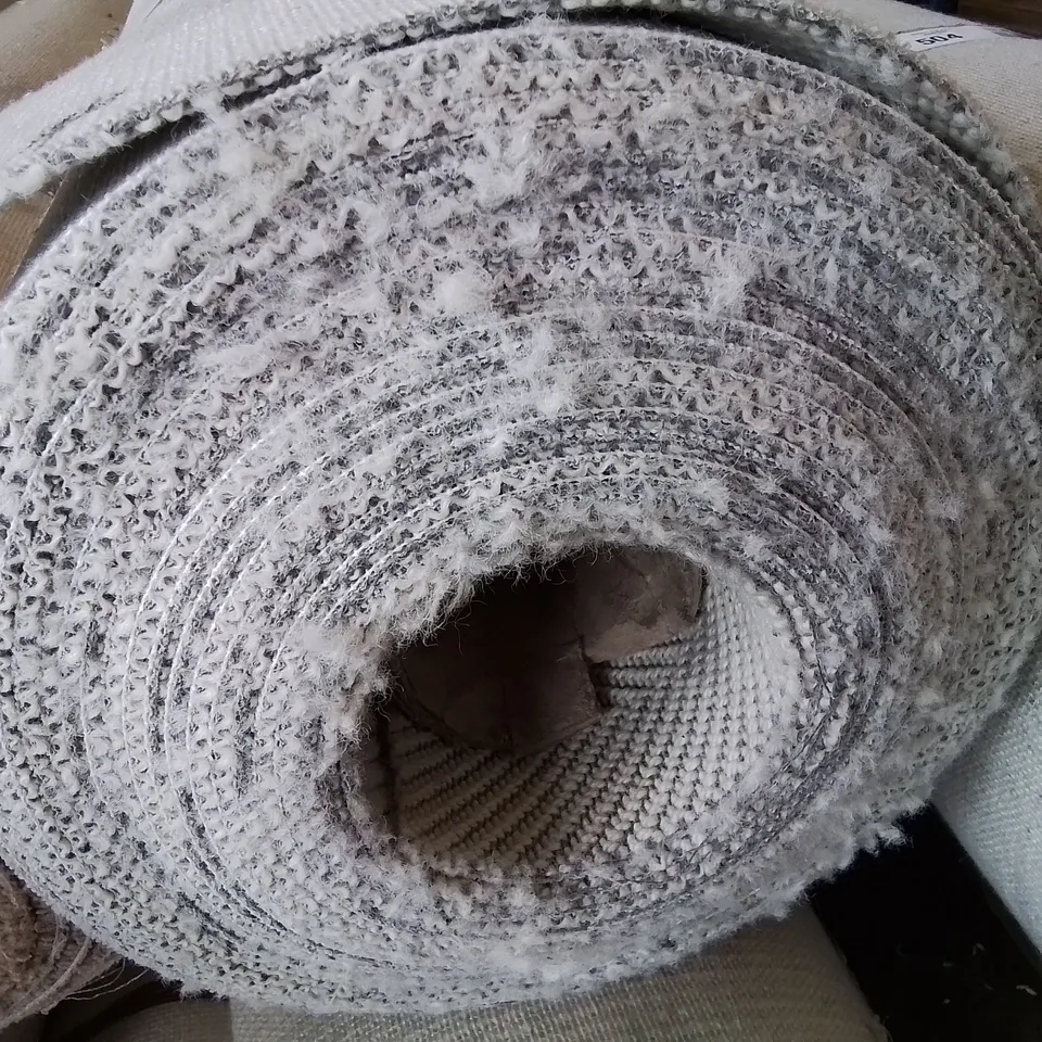ROLL OF QUALITY GATSBY CHEVRON GREY CARPET APPROXIMATELY 4M × 15.1M