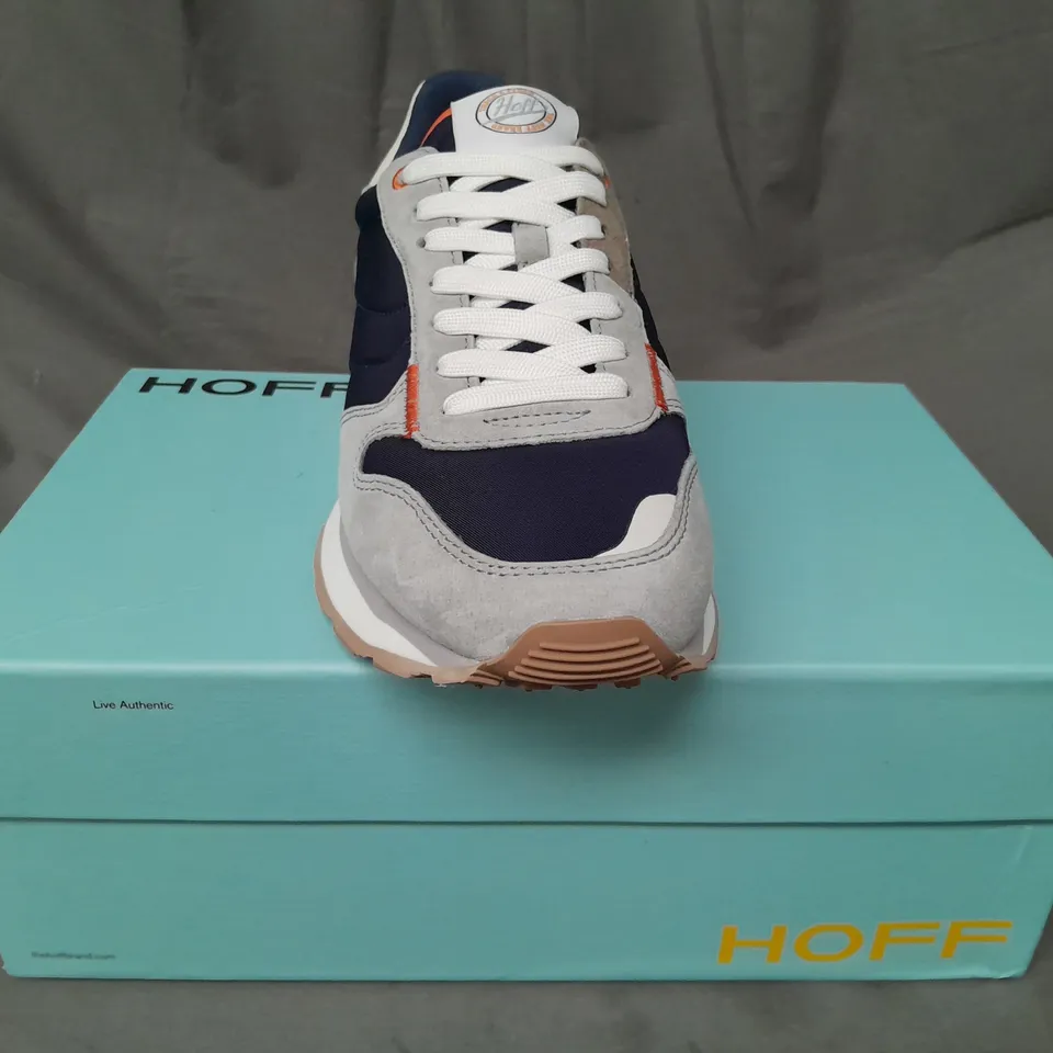 BOXED PAIR OF HOFF DELOS TRAINERS IN GREY/NAVY UK SIZE 7