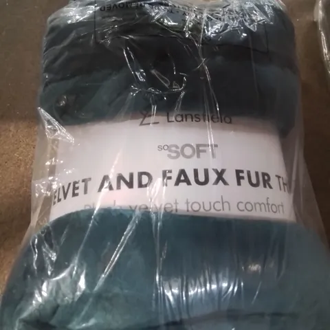 CATHERINE LANSFIELD VELVET AND FAUX FUR THROW. 