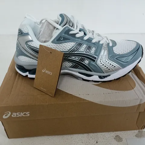 OASICS GEL-KAYANO 14 (WHITE/FJORD GREY) SIZE 8.5