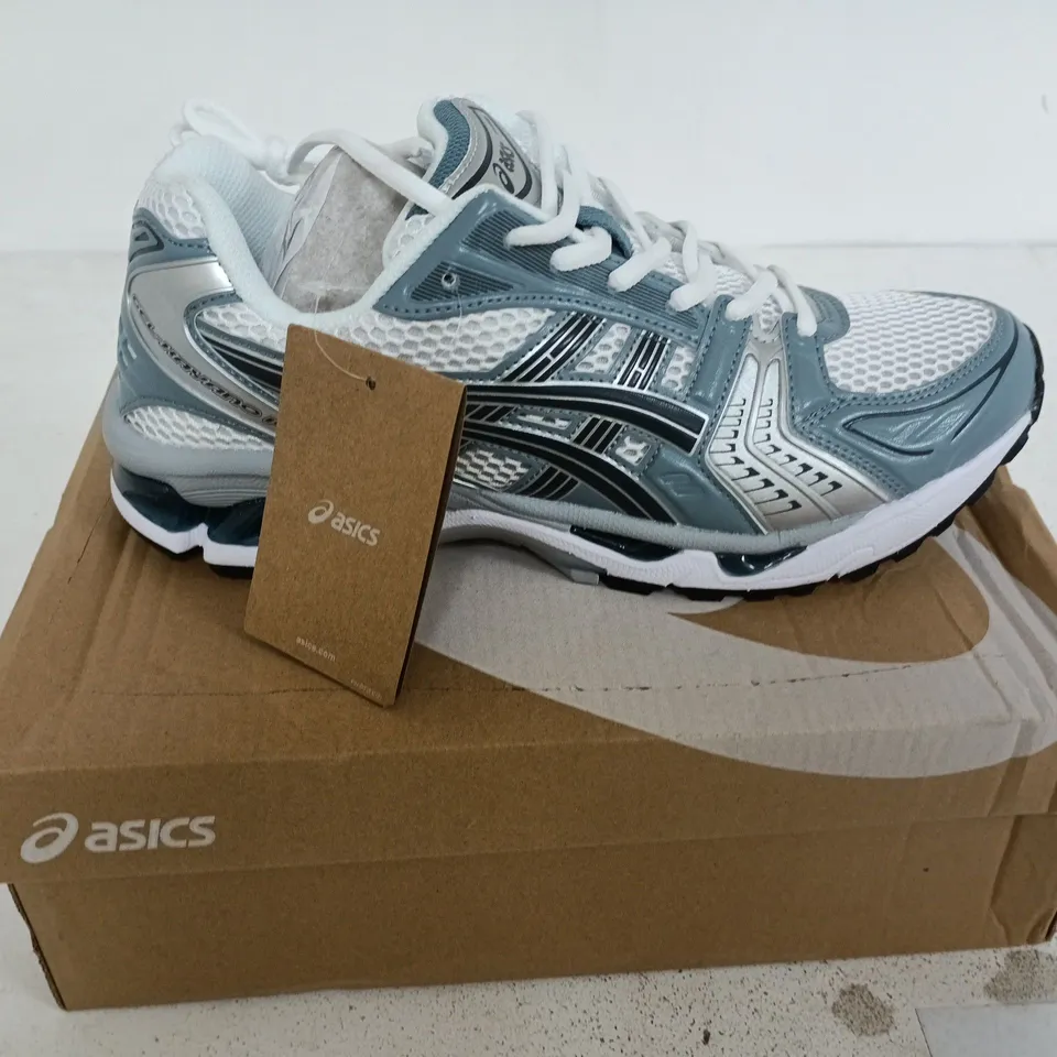 OASICS GEL-KAYANO 14 (WHITE/FJORD GREY) SIZE 8.5