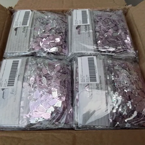 PALLET CONTAINING 92 BOXES OF BRAND NEW HOLO CHAMPAGNE GLASS CONFETTI - 144 PIECES PER BOX / APPROX TOTAL 13,248