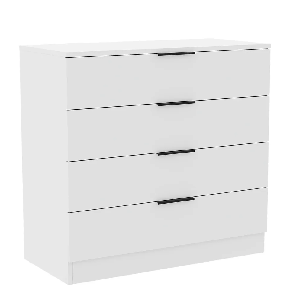 BOXED TREGA 4 DRAWER CHEST - WHITE (1 BOX)