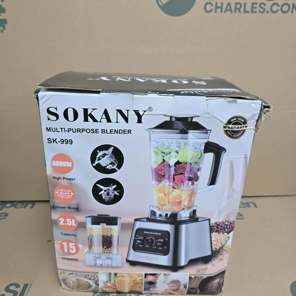 SOKANY SK-999 MULTI-PURPOSE BLENDER, 2.5L, 6000W – BOXED
