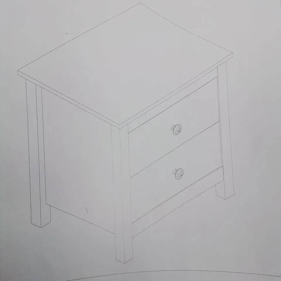 BOXED 2 DRAWER CHEST OF DRAWERS IN BLACK